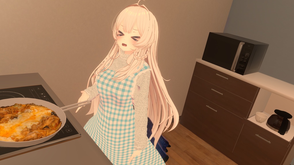 【複数アバター対応】新婚の新妻が着てそうな服 -エプロン・裸エプロン付き-