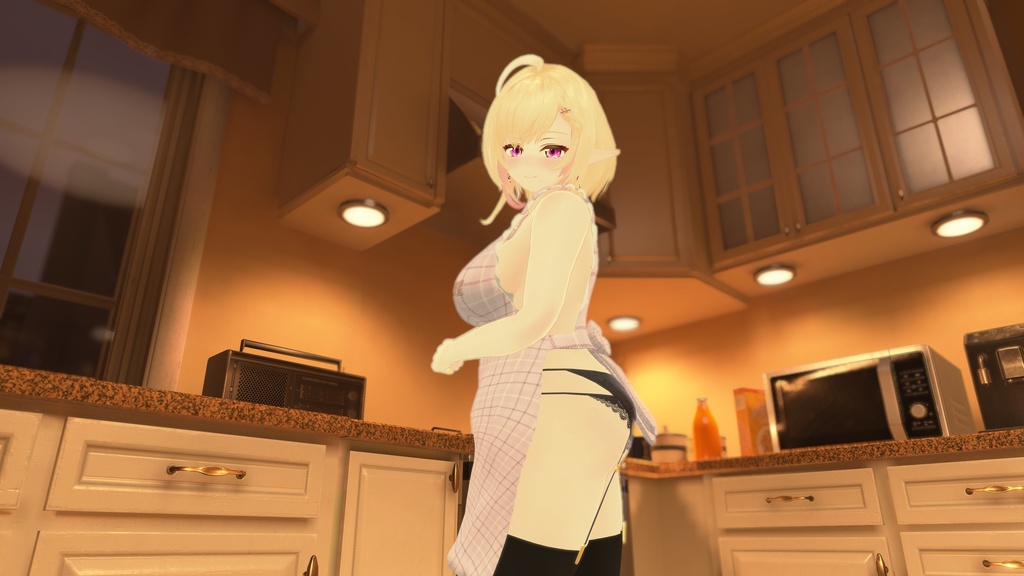 【複数アバター対応】どう考えても健全な裸エプロン【防水機能付き】