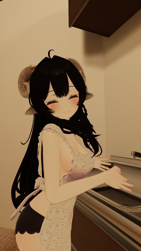 【複数アバター対応】どう考えても健全な裸エプロン【防水機能付き】