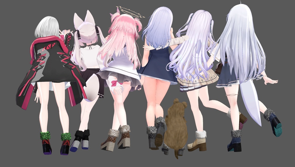 複数アバター調整済み【衣装作るついでに作ったショートブーツ】