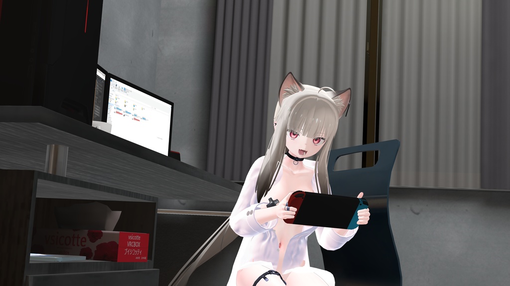 【ユギ・ミヨ用衣装】寝起きシャツ - Sleepover front-opening shirt -