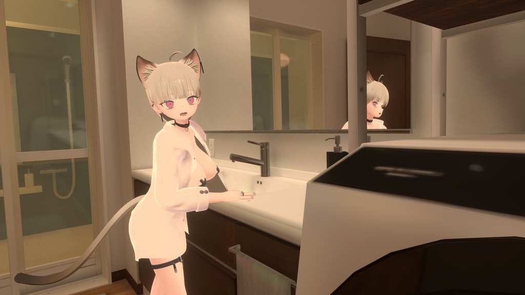 【ユギ・ミヨ用衣装】寝起きシャツ - Sleepover front-opening shirt -