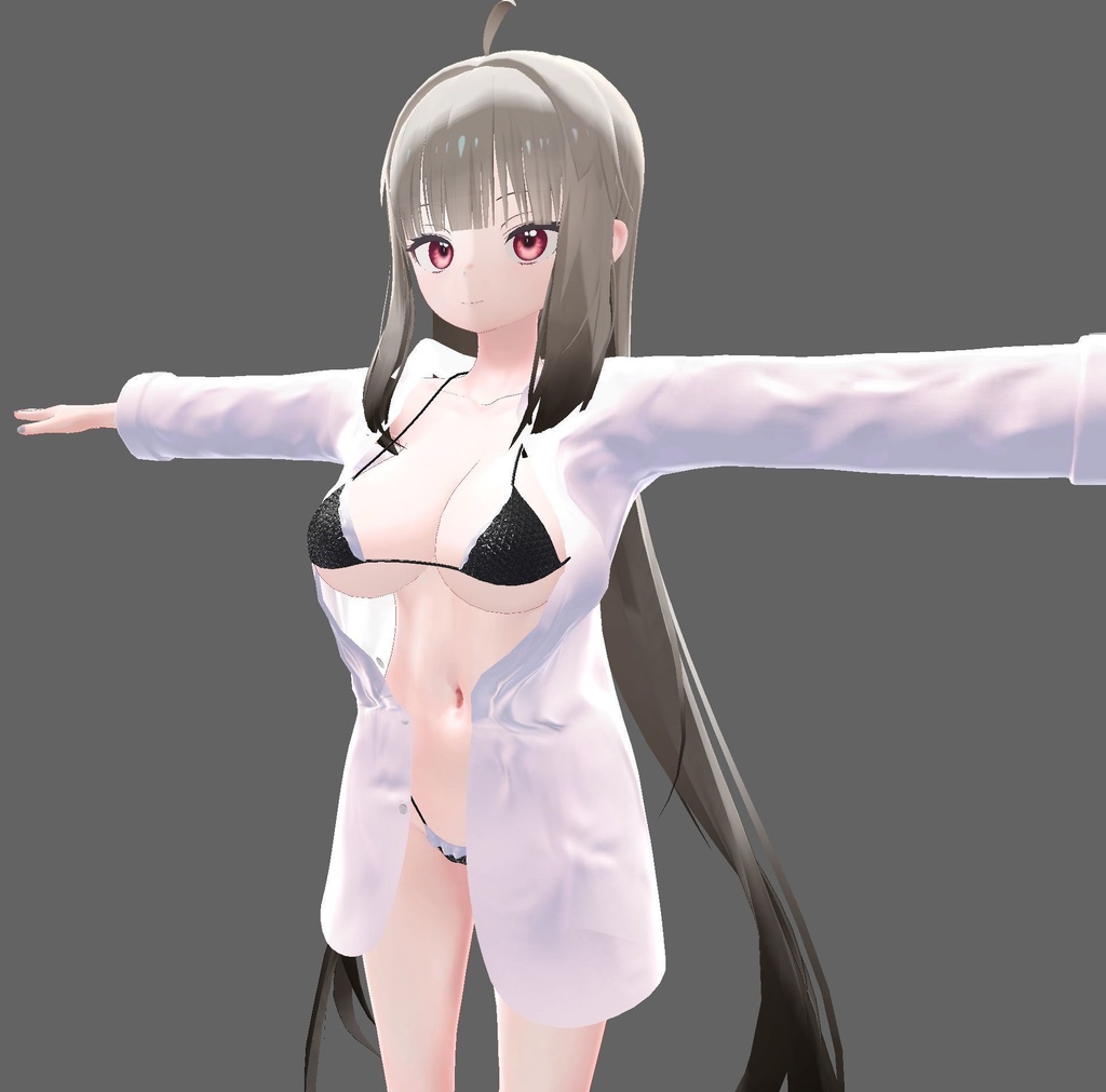 【ユギ・ミヨ用衣装】寝起きシャツ - Sleepover front-opening shirt -