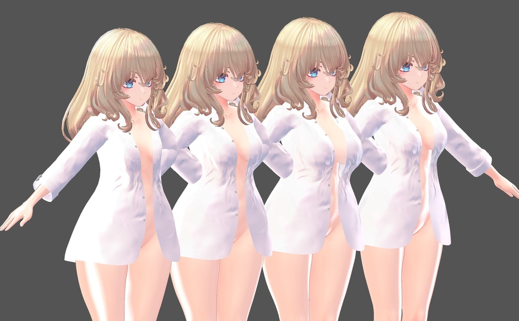 【FLASTOREアバター用衣装】寝起きシャツ - Sleepover front-opening shirt - 【Bodyset2対応】