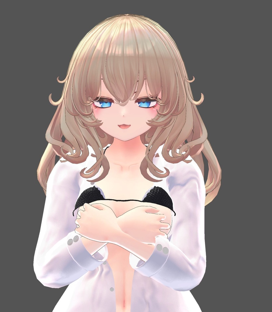 【FLASTOREアバター用衣装】寝起きシャツ - Sleepover front-opening shirt - 【Bodyset2対応】