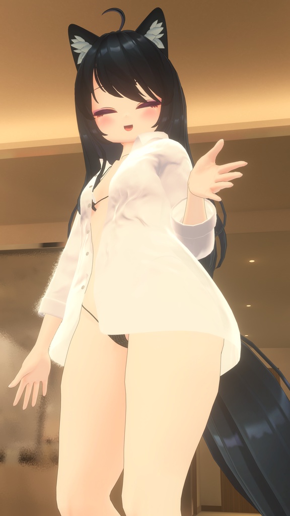 【FLASTOREアバター用衣装】寝起きシャツ - Sleepover front-opening shirt - 【Bodyset2対応】