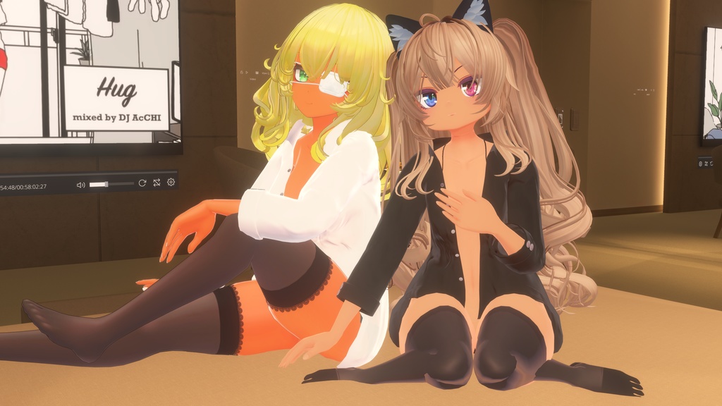 【FLASTOREアバター用衣装】寝起きシャツ - Sleepover front-opening shirt - 【Bodyset2対応】