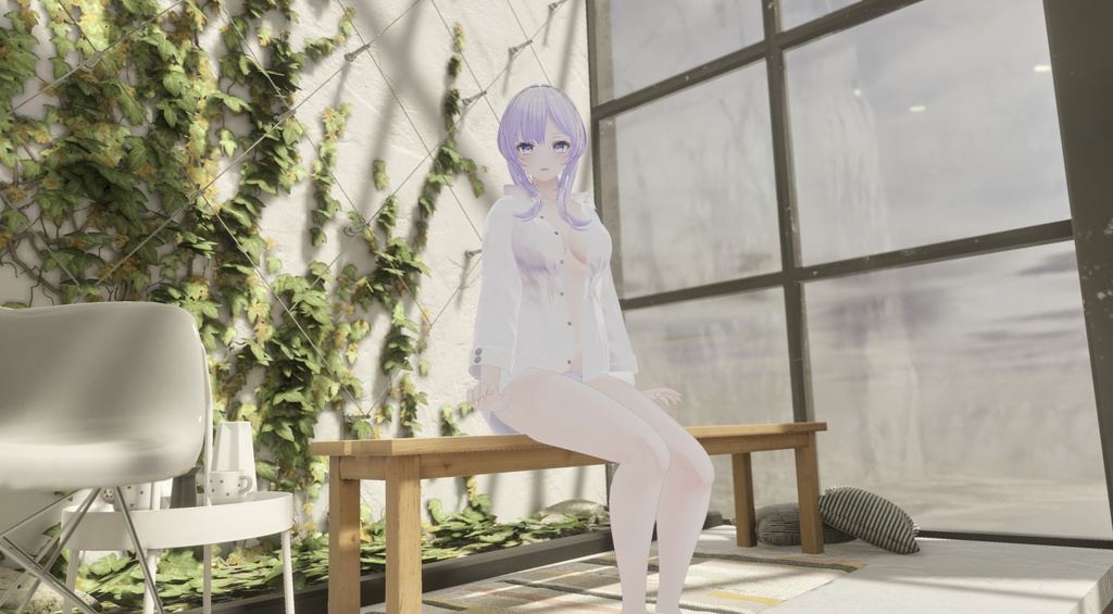 【MARUBODY対応】寝起きシャツ - Sleepover front-opening shirt -