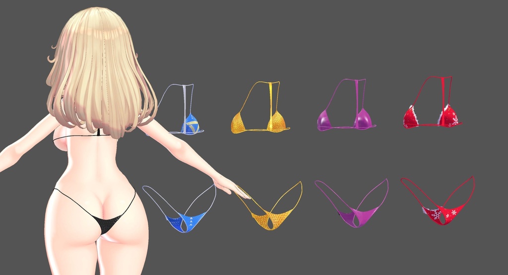 【FLASTOREアバター用】Mini Ruffled Bikini (ミニフリル付きビキニ)