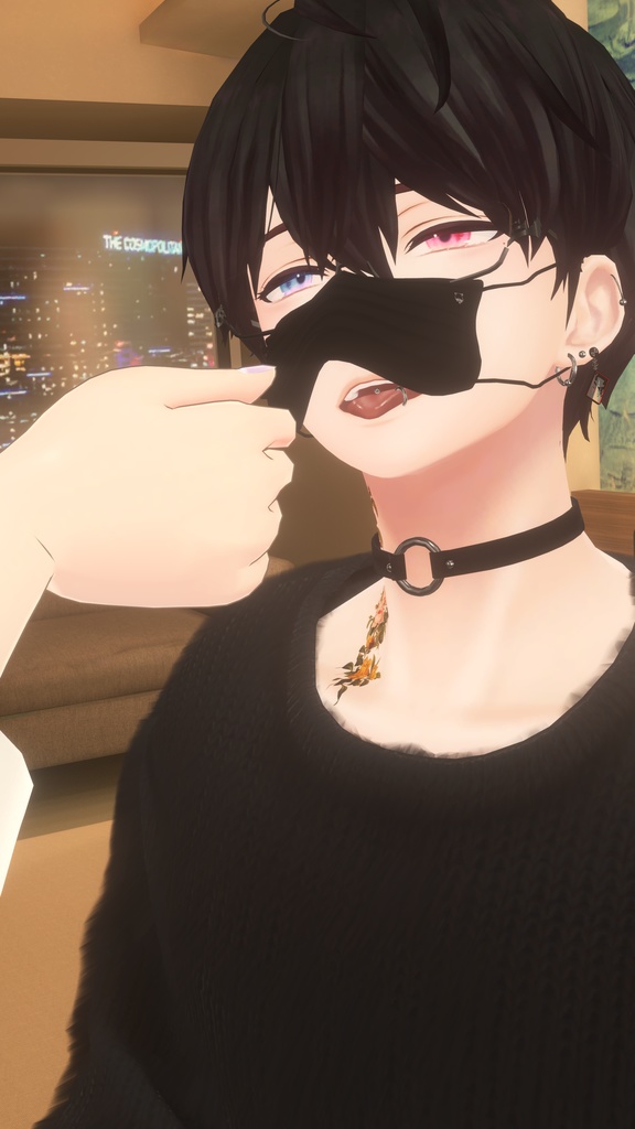 【MA対応】イケメンに着けて欲しい掴むとズレるマスク【ズレる機能付き】