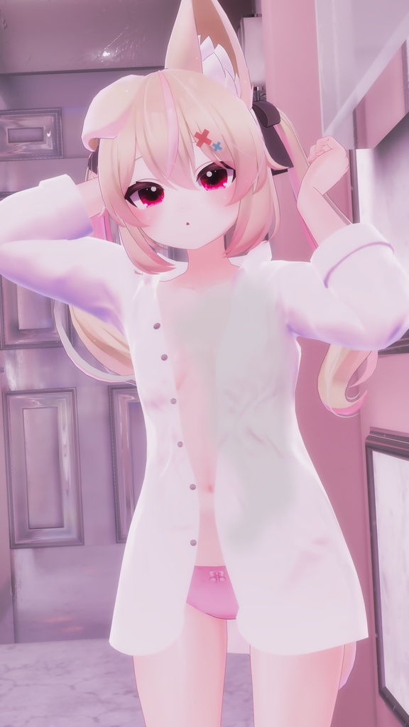 【こまどアバター用】寝起きシャツ - Sleepover front-opening shirt -