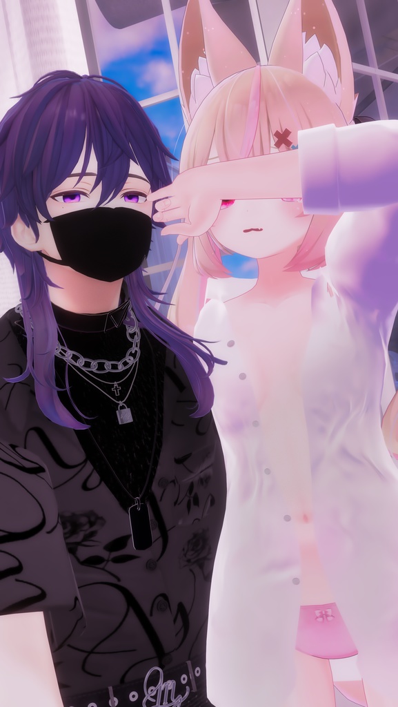 【こまどアバター用】寝起きシャツ - Sleepover front-opening shirt -