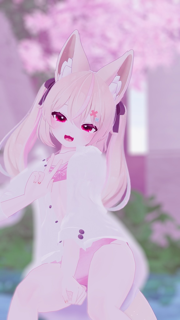 【こまどアバター用】寝起きシャツ - Sleepover front-opening shirt -