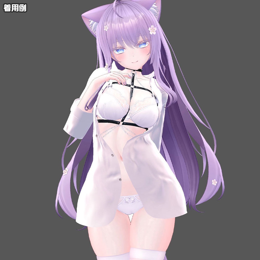 【萌ちゃん用】寝起きシャツ - Sleepover front-opening shirt -