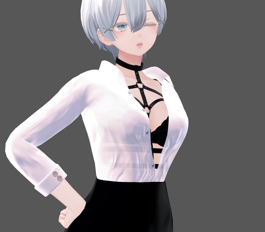 【森羅用】寝起きシャツ - Sleepover front-opening shirt -