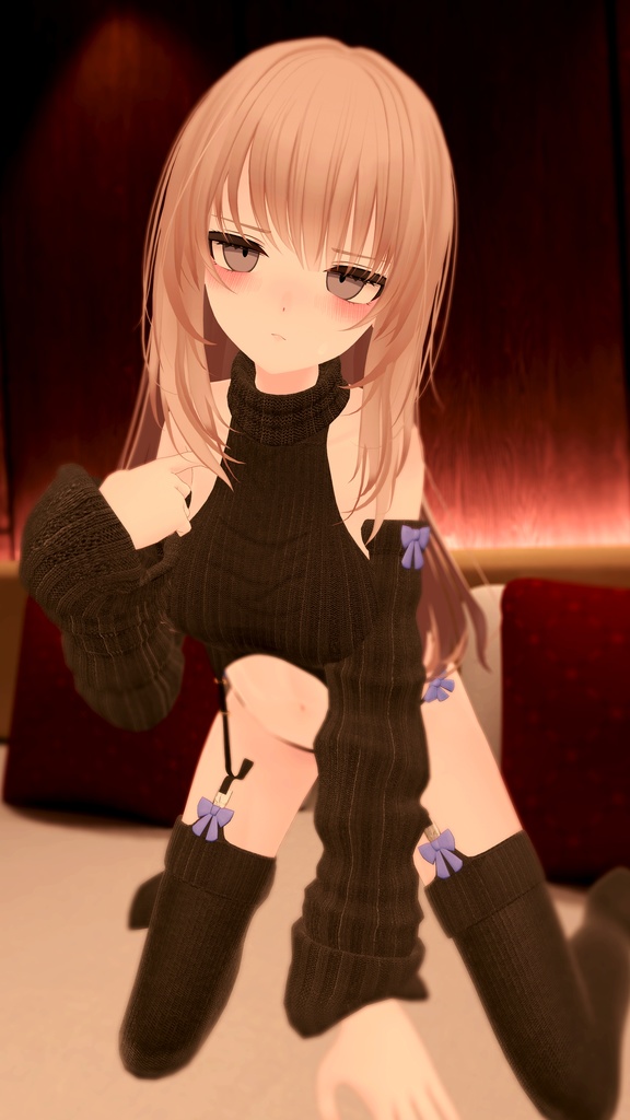 【複数アバター対応】流行りのセーター【胸最大値!】