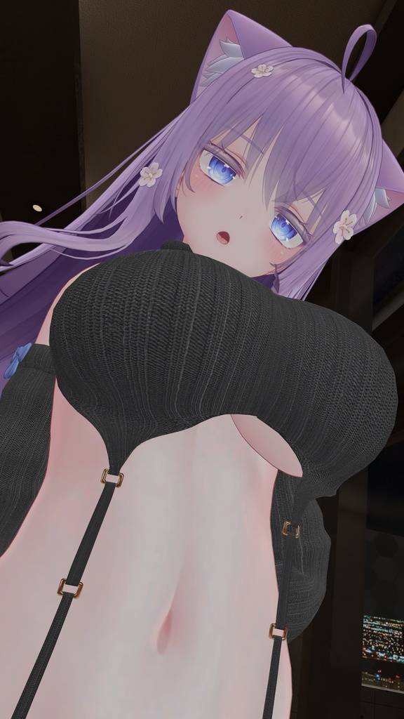 【複数アバター対応】流行りのセーター【胸最大値!】