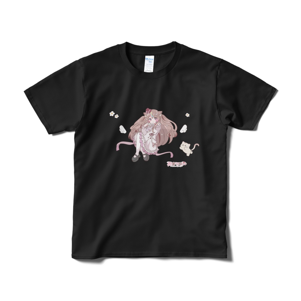 桜木りりぃ めるちゃんといっしょ Tシャツ_黒