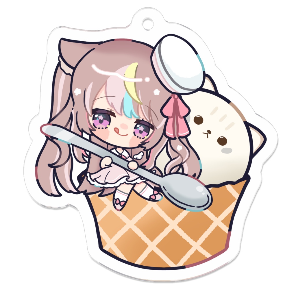 桜木りりぃ_メルちゃんアイスクリーム アクリルキーホルダー