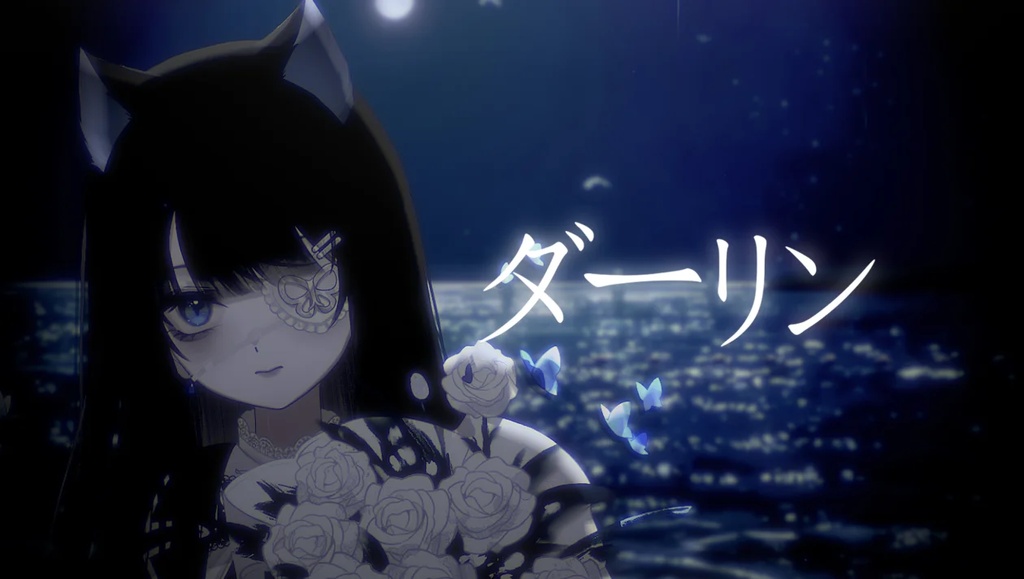 Live2dモデル / Premade Live2d Model / Dark Blue Goth Girl Vtuber Model