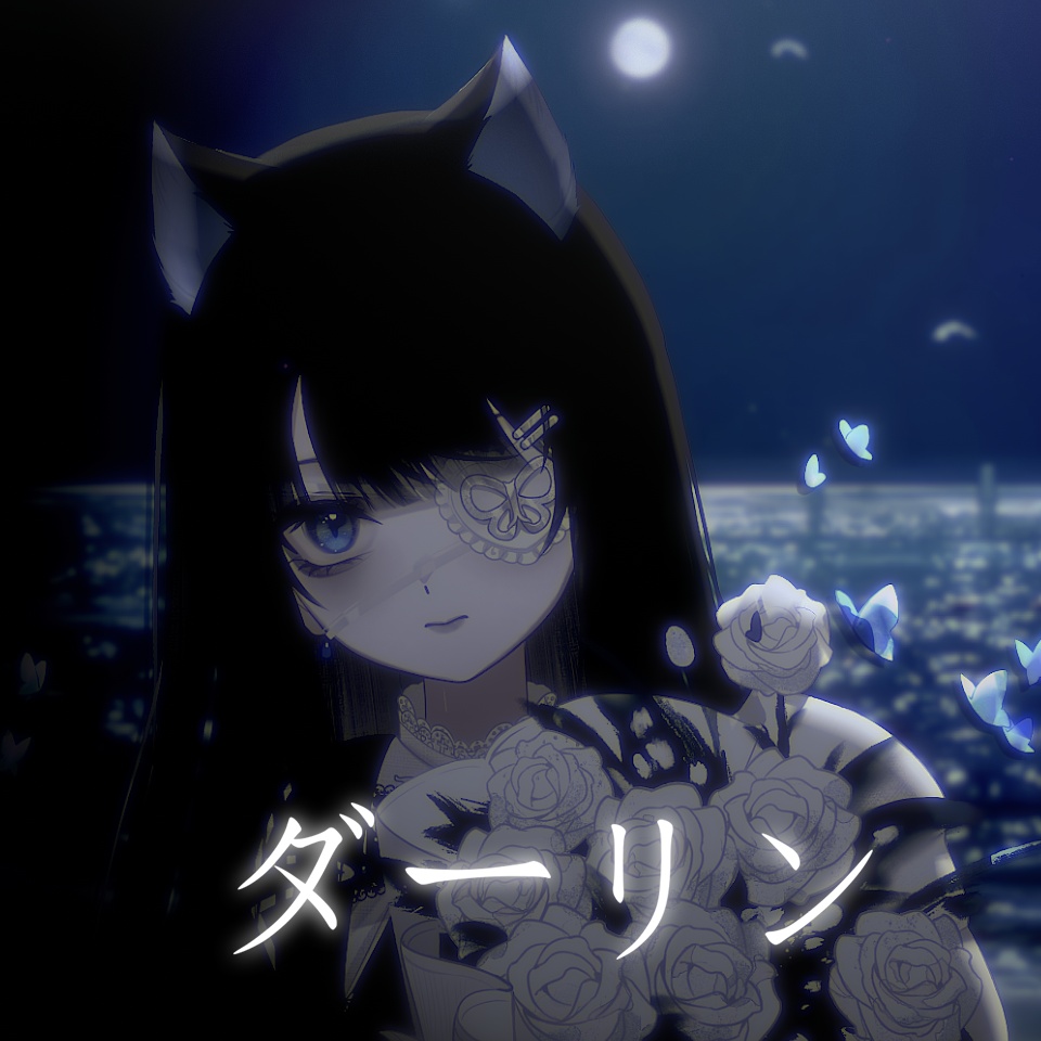 Live2dモデル / Premade Live2d Model / Dark Blue Goth Girl Vtuber Model