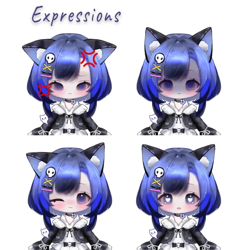 Live2dモデル / Premade Live2d Model / Vtuber Model / Gothic Neko Waifa