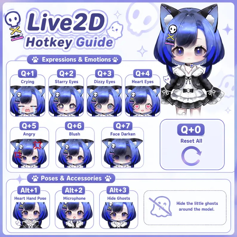 Live2dモデル / Premade Live2d Model / Vtuber Model / Gothic Neko Waifa