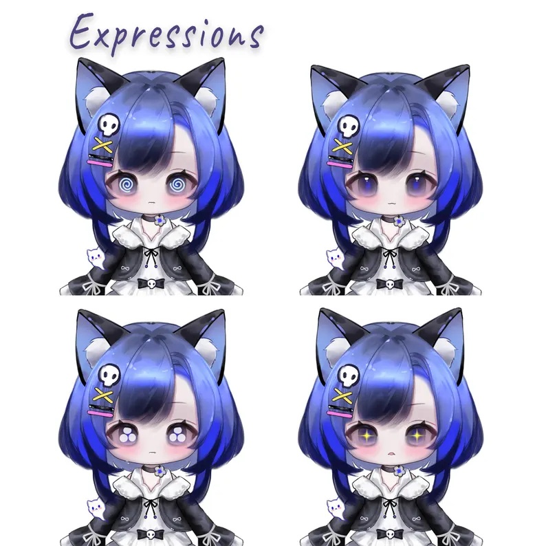 Live2dモデル / Premade Live2d Model / Vtuber Model / Gothic Neko Waifa