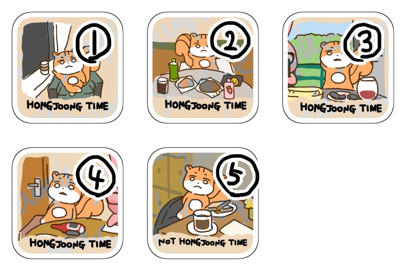 ホンジュンタイムのチュンラミのシール(5種セット)