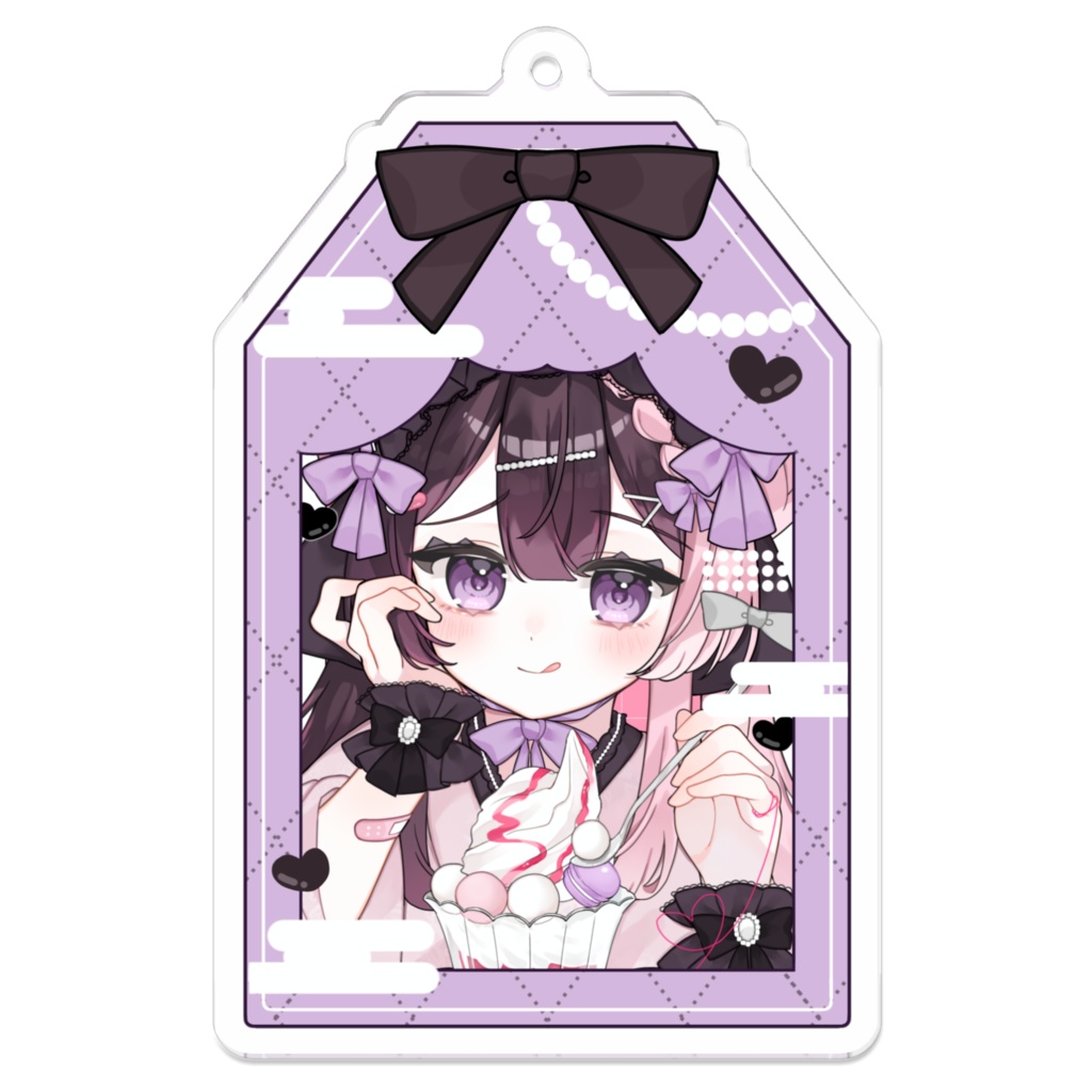 地雷ちゃんお守り風アクキー紫