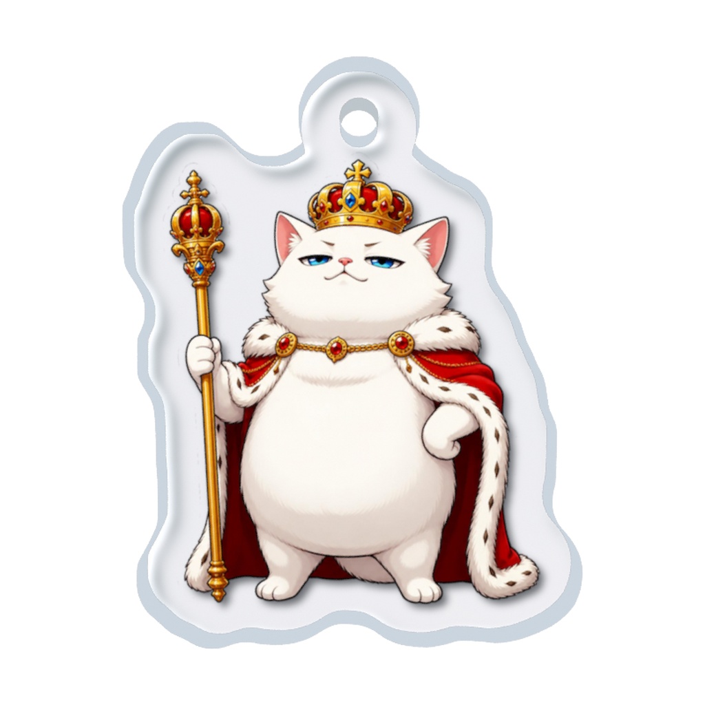 偉そうな王様ねこのオリジナルめじるしチャーム
