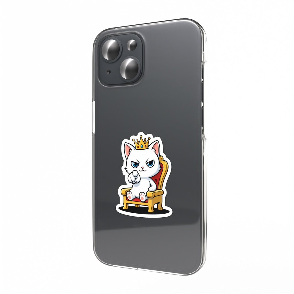 偉そうな王様こねこオリジナルステッカー