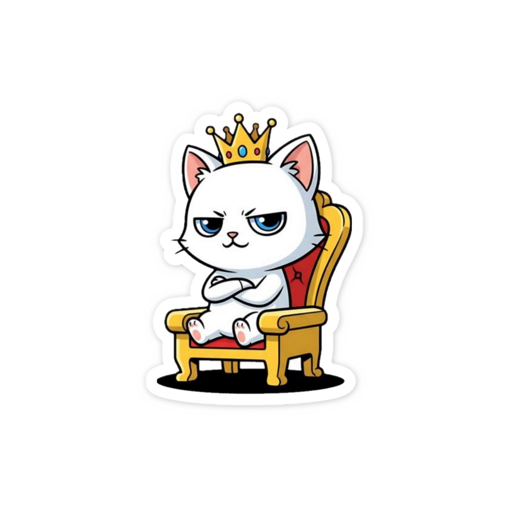 偉そうな王様こねこオリジナルステッカー