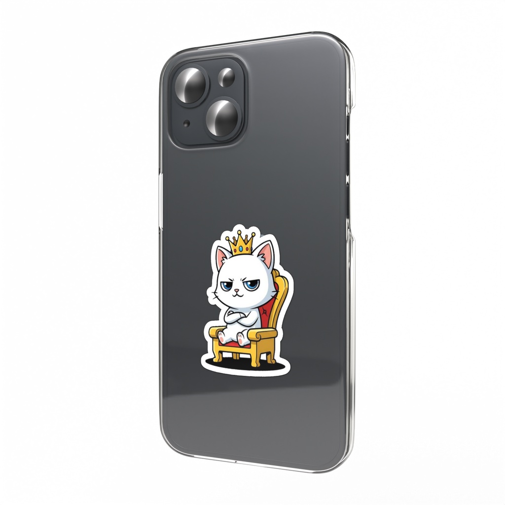 偉そうな王様こねこオリジナルステッカー