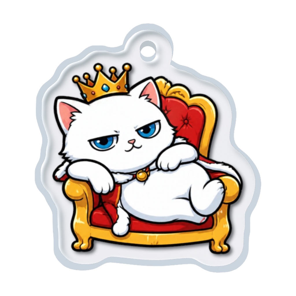 偉そうな王様こねこオリジナルめじるしチャーム