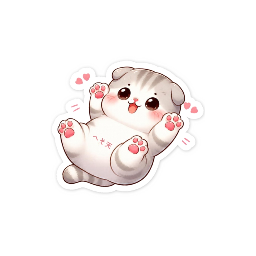 へそ天オリジナルステッカー