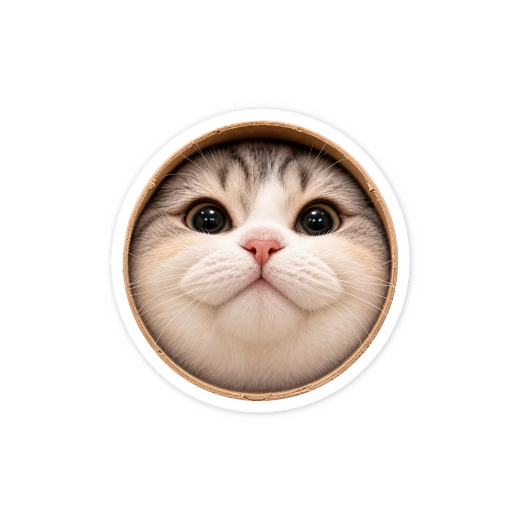 顔つっこむねこオリジナルステッカー