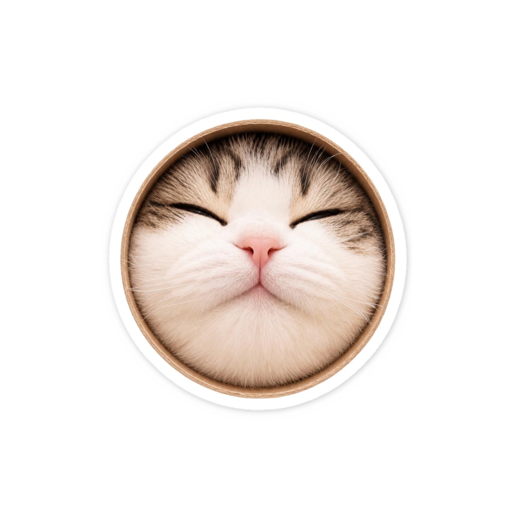 顔つっこむねこオリジナルステッカー