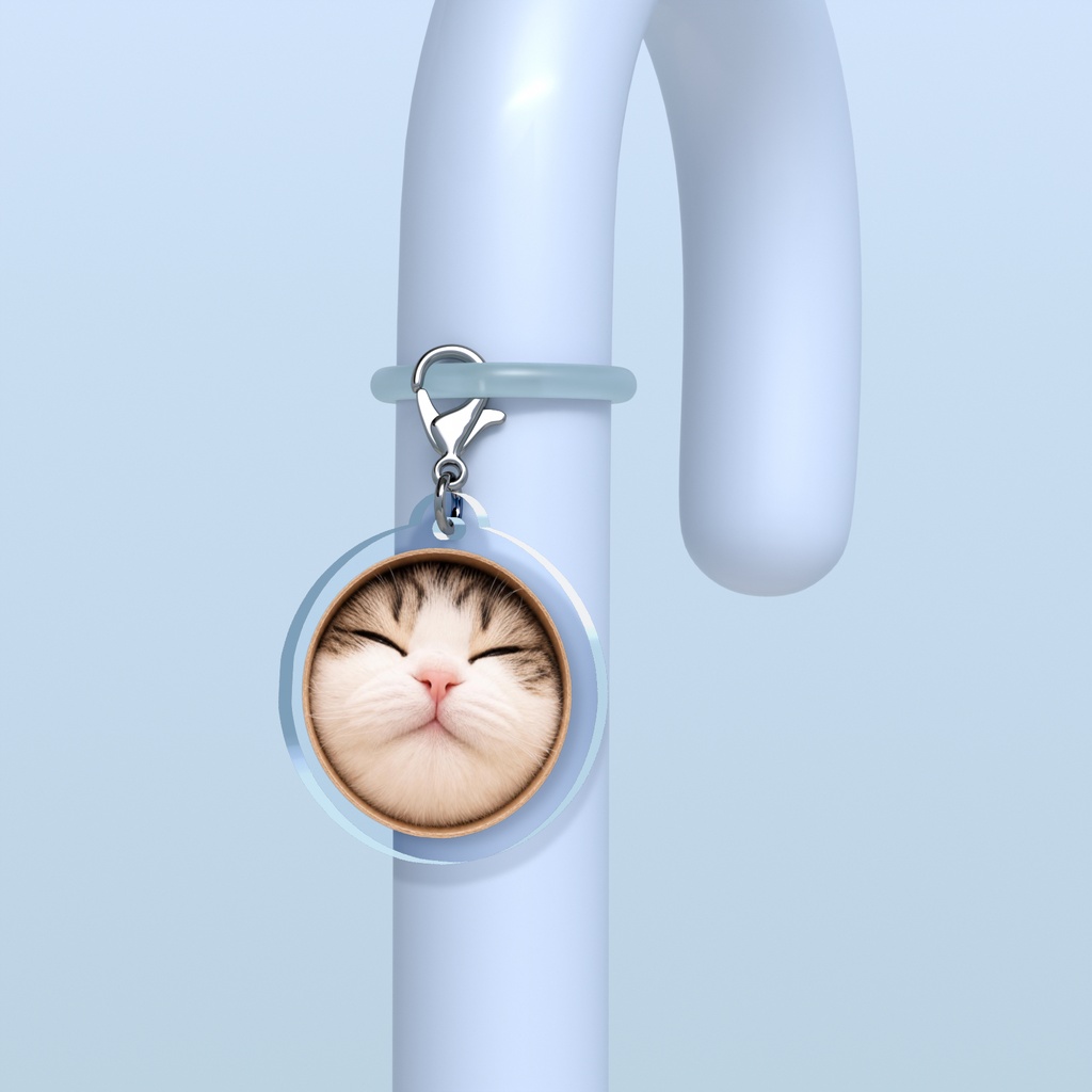 顔つっこむねこオリジナルめじるしチャーム