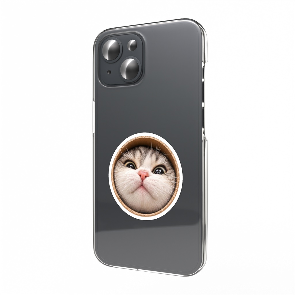 顔つっこむねこオリジナルステッカー