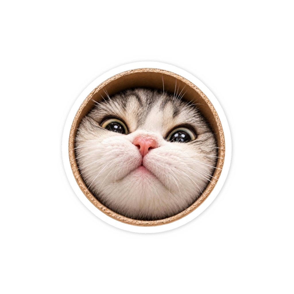 顔つっこむねこオリジナルステッカー