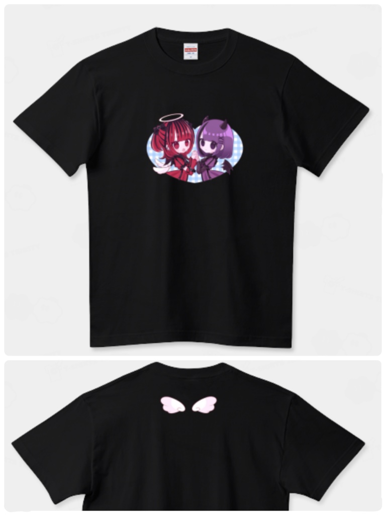 ざこぬしTシャツ(黒天使)