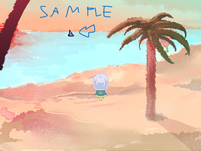 【キャラチップ素材】サメのひれっぽいドット