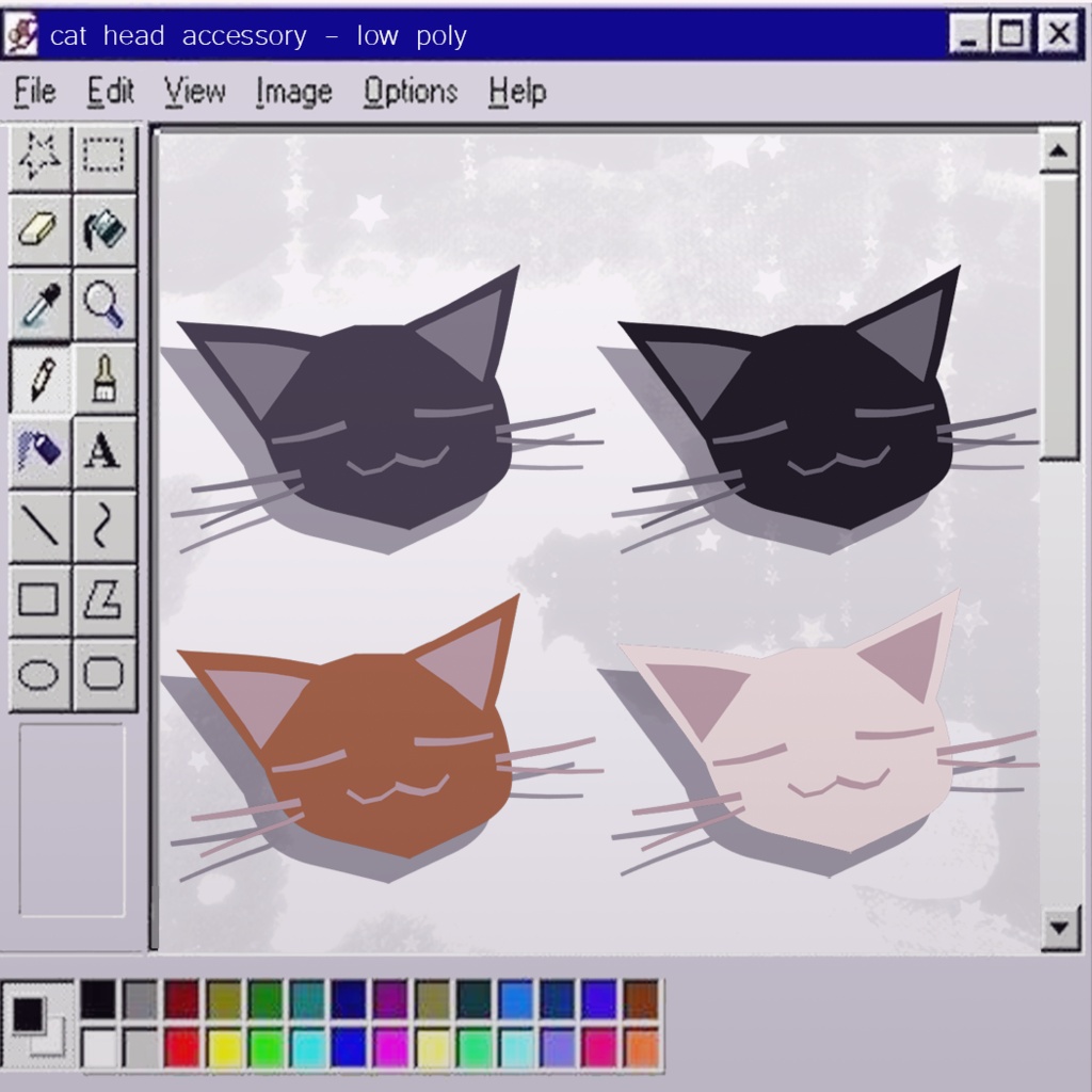 「ローポリゴンの猫」 low poly cat accessory 𑣲 ヘアアクセサリー