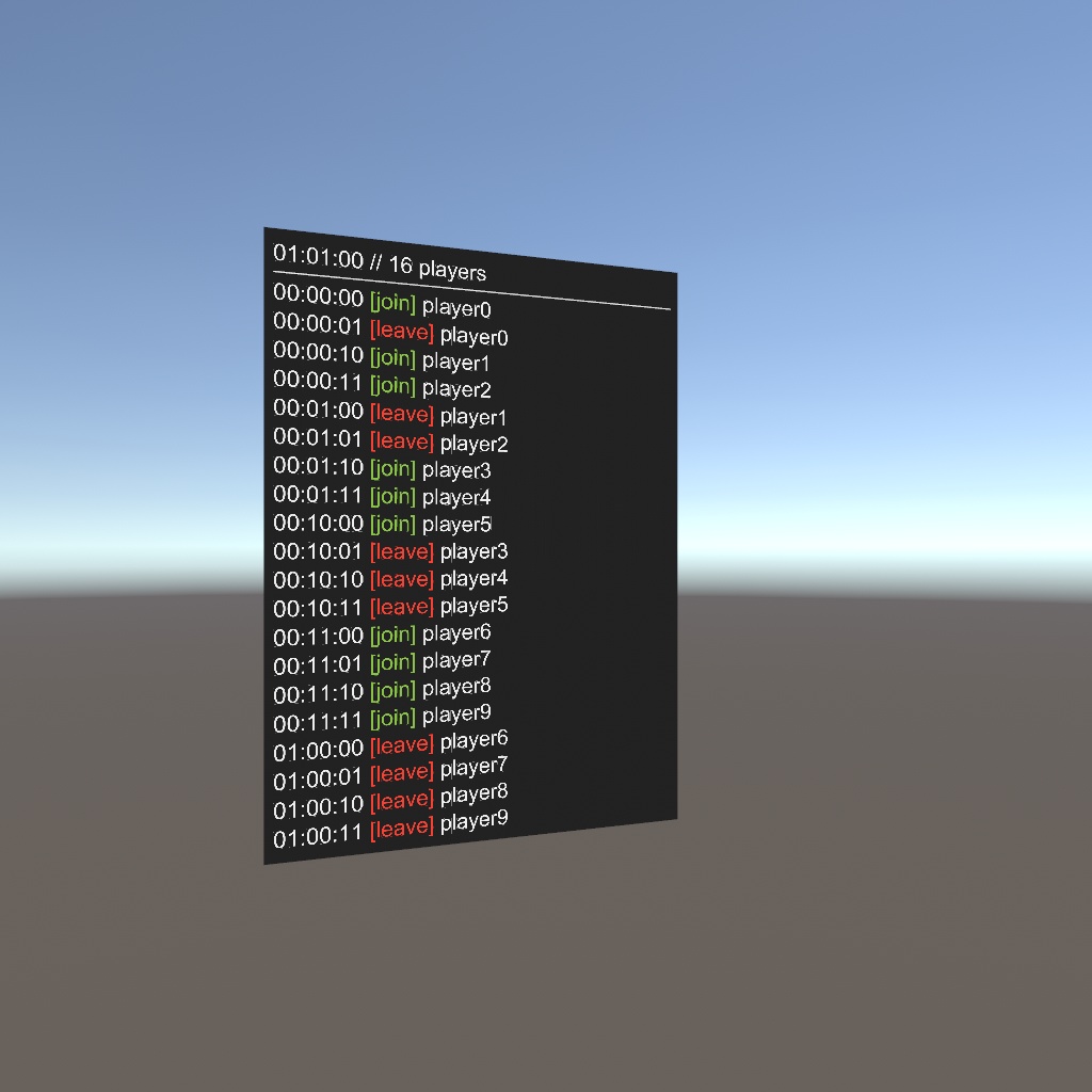 VRChat Udon 入退室ログアセット