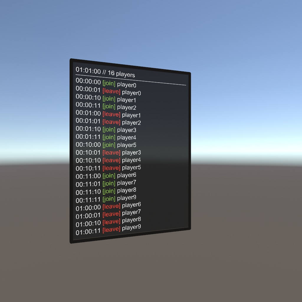 VRChat Udon 入退室ログアセット