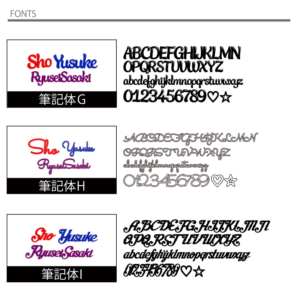 【英語筆記体】アクリルお名前プレート 推しネームプレート