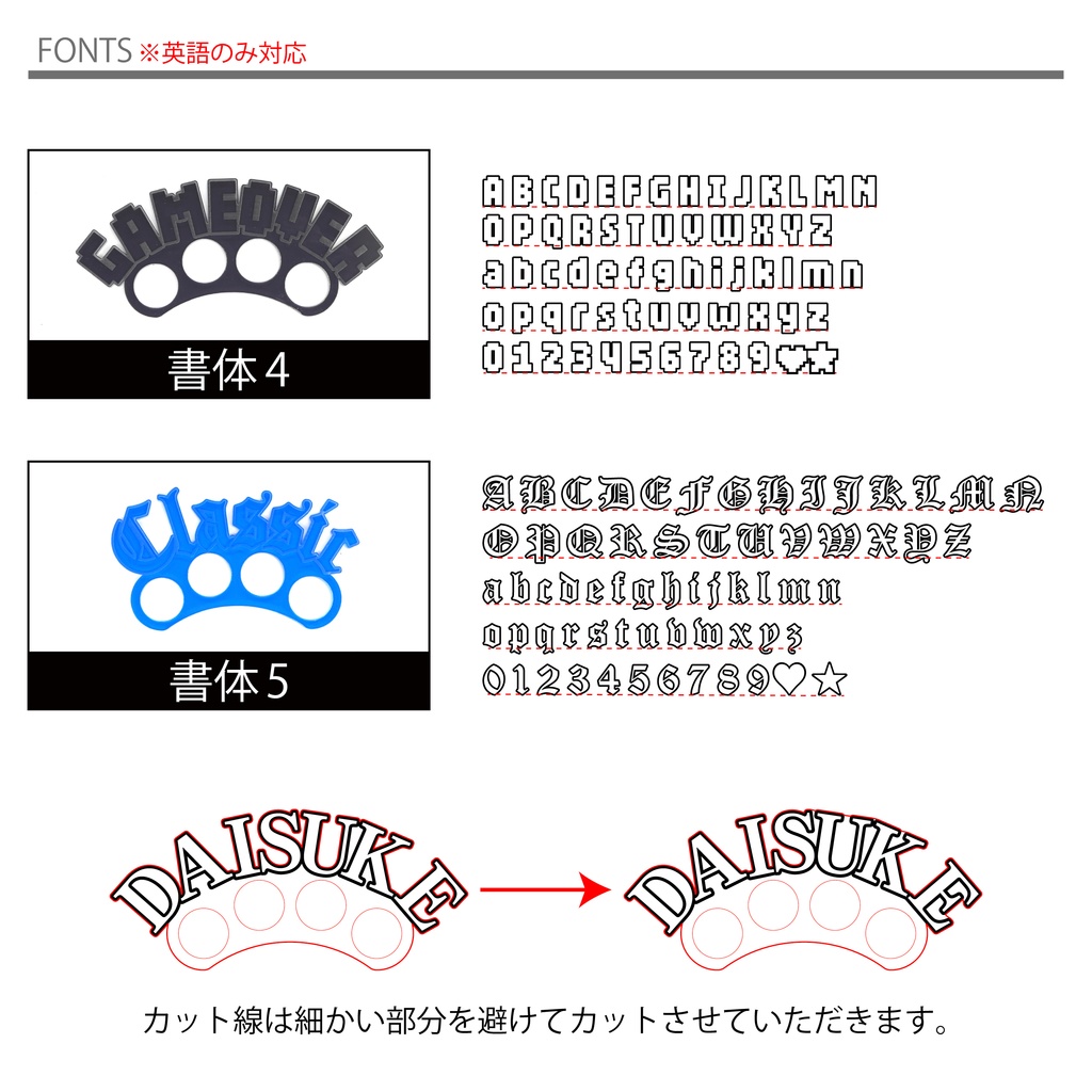【英語】推しで戦える!お名前メリケンサック アクリクメリケン ネームプレート 推し活 推しカラー メンカラ 推しリング 名前リング