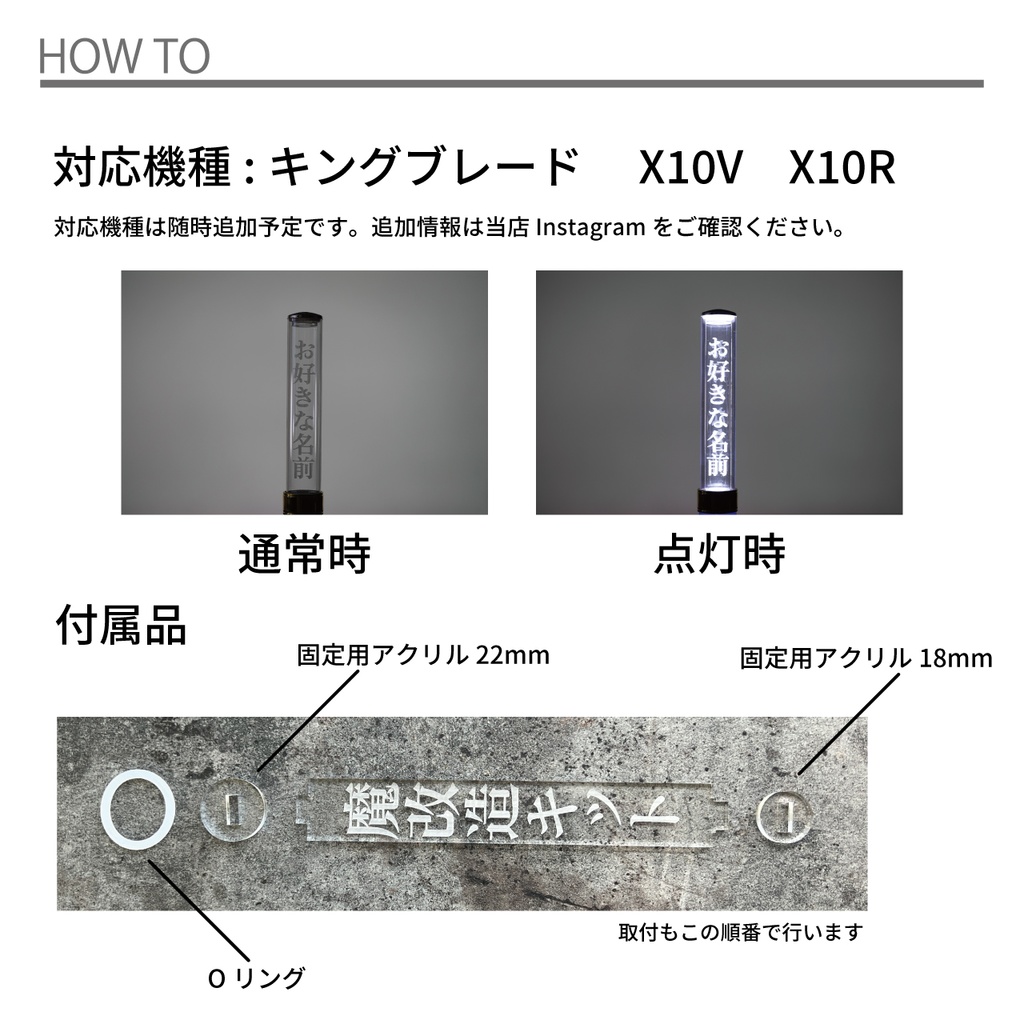 キンブレ魔改造キット ペンライトプレート キンブレプレート 名前入り