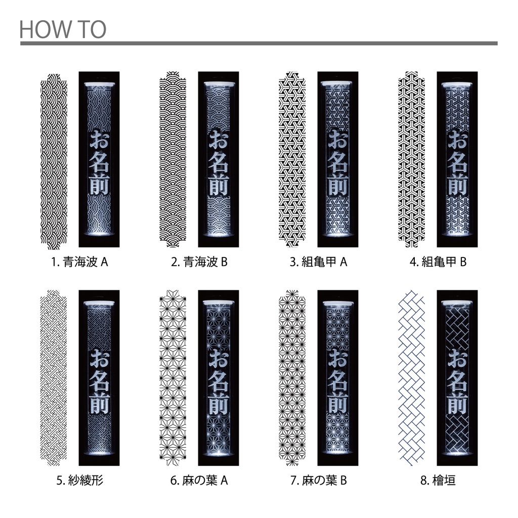 【和柄】キンブレ魔改造キット ペンライトプレート キンブレプレート 名前入り